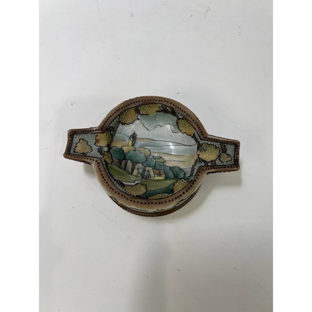 Nippon Japan Moriage Porcelain Ashtray Dish Antique Morimura Bros landscape